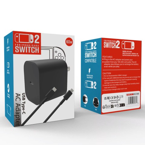 Адаптер змінного струму для Nintendo Switch 2 / Steam Deck 60W Fast Charger PD 3.0