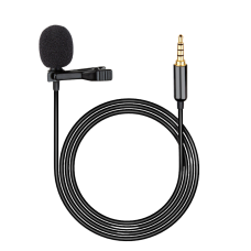 Мікрофон петличний Lavalier JH-043 3.5mm (mini-Jack) для смартфона, камери 1.5м Black