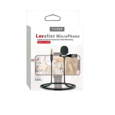 Мікрофон петличний Lavalier JH-043 3.5mm (mini-Jack) для смартфона, камери 1.5м Black