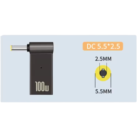 Адаптер Type-C PD 100W 5.5*2.5