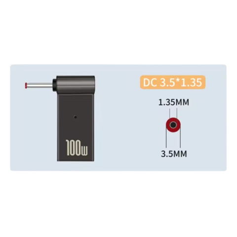 Адаптер Type-C PD 100W 3.5*1.35