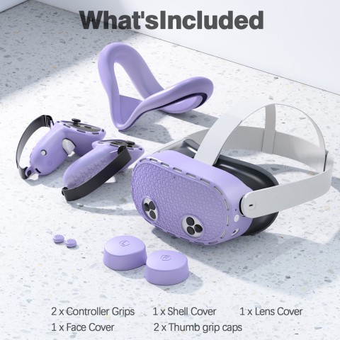 Захисний силіконовий набір чохли / накладки для Oculus Meta Quest 3S Purple