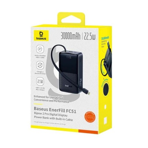 Зовнішній акумулятор Baseus EnerFill FC51 Bipow2 Pro 30000mAh 22.5W Black
