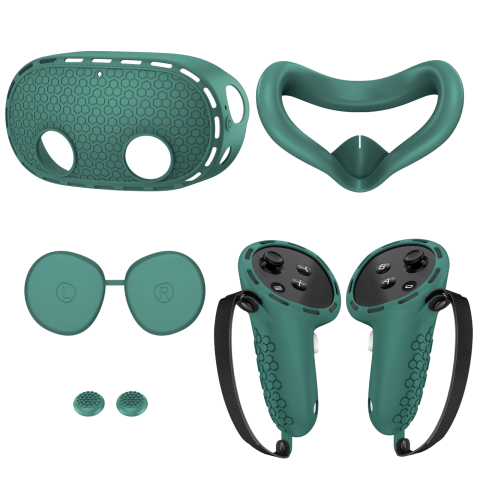 Захисний силіконовий набір чохли / накладки для Oculus Meta Quest 3S Green